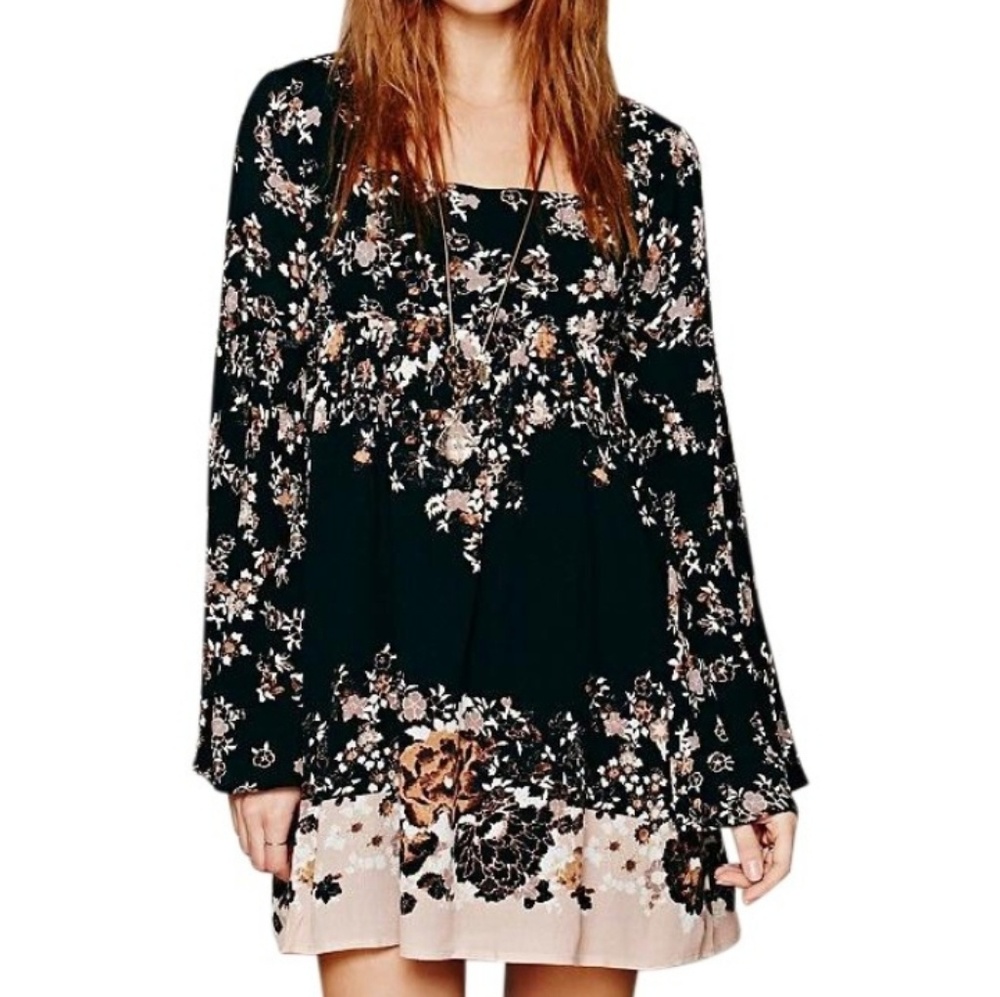 Free people bell sleeved floral dress